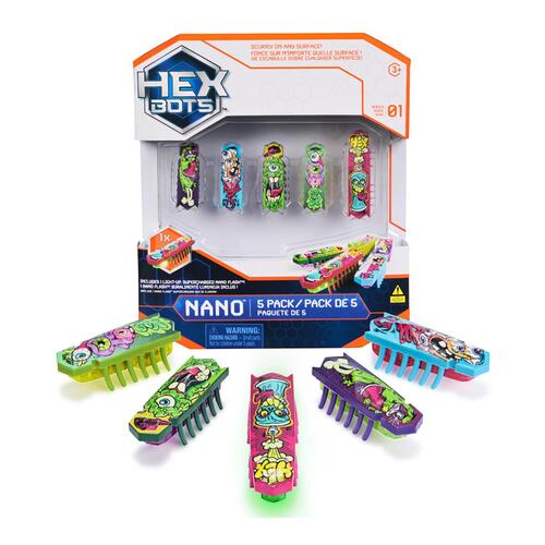 Set 5 Insectos Nano Hex Bots ¡Se Escabulle Sobre Cualquier Superficie!