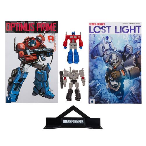2 Pack Figuras 3" Optimus Prime & Megatron (con cómic)