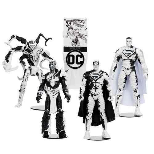 4 Pack Figuras 7" Superman Series (Sketch Edition) (GOLD LABEL) (con cómic)