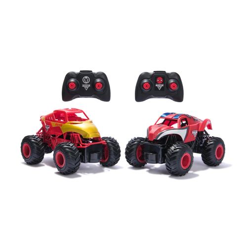 Set 2 Camiones Control Remoto Superhéroes Marvel Monster Jam