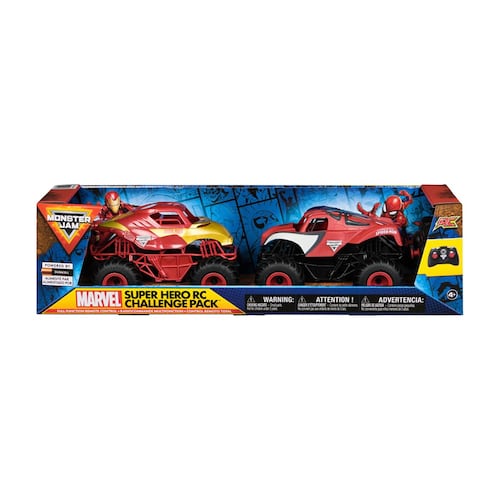 Set 2 Camiones Control Remoto Superhéroes Marvel Monster Jam