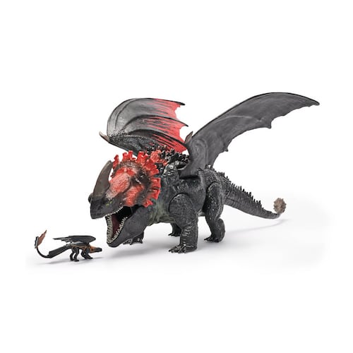 Dragón Red Death Chomping Rampage de 11 Pulgadas con Min Figura de la Película DRAGONES