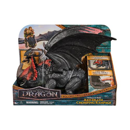 Dragón Red Death Chomping Rampage de 11 Pulgadas con Min Figura de la Película DRAGONES