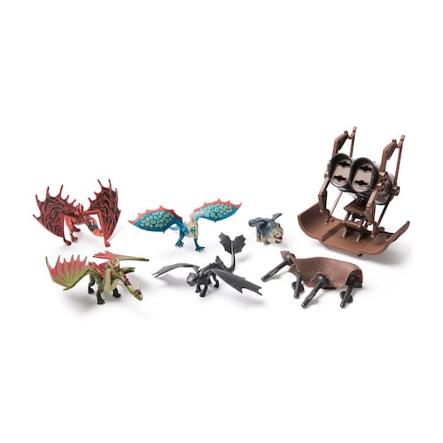 Set de minifiguras dragones capturados de la Película DRAGONES