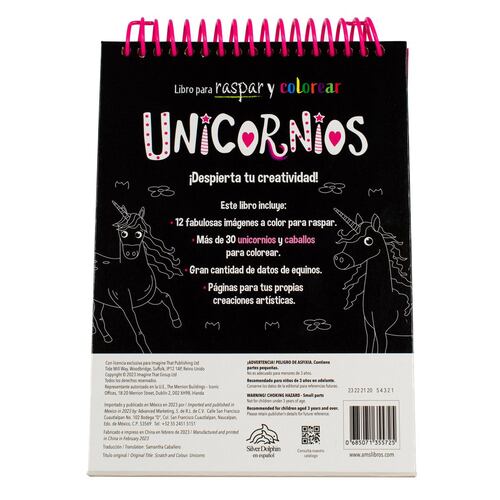 Libro Para Raspar y Colorear Unicornios