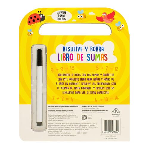Resuelve y borra, libro de sumas