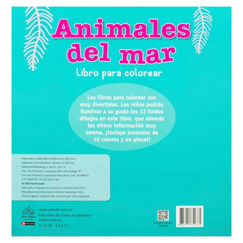 Libro Para Colorear Animales Del Mar