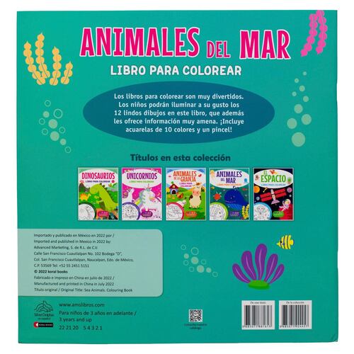 Libro Para Colorear Animales Del Mar
