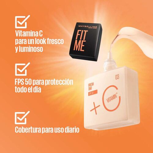 Tinta de Maquillaje Fit Me Fresh Tint SPF50 03 As