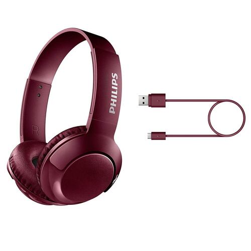 Audífonos Bluetooth Extra Bass Rojos Philips