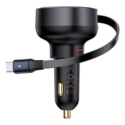 Cargador Retráctil Baseus para Auto 60W Tipo C