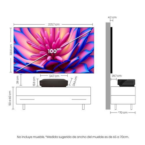 Proyector Laser TV 100" Hisense 4K Android 100L5G