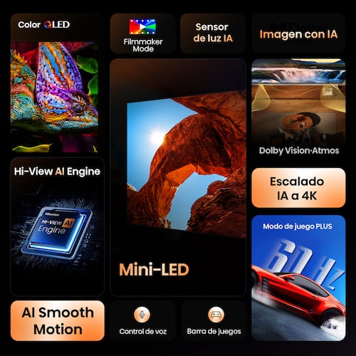 Pantalla Hisense de 55 Pulgadas Mled 4K 55u6qv
