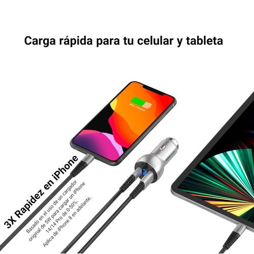 Cargador de Auto Ezquest con Pantalla Dual USB A USB C UltimatePower 66W