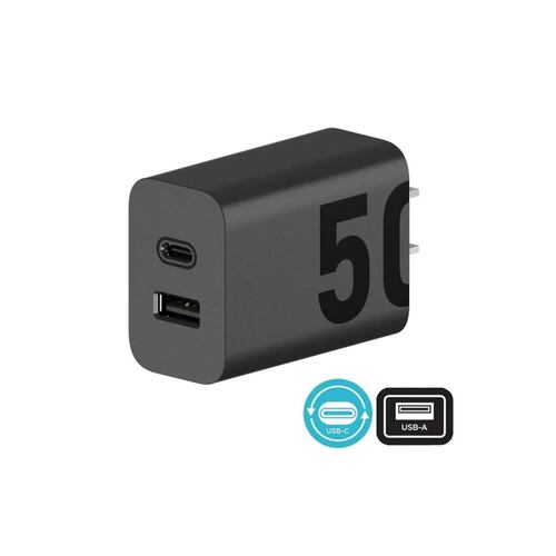 Cargador Motorola USB-A a USB-C 50W con Entrada Dual