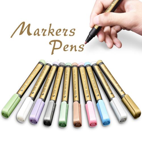 Estuche con 10 Plumones Metálicos Jommy