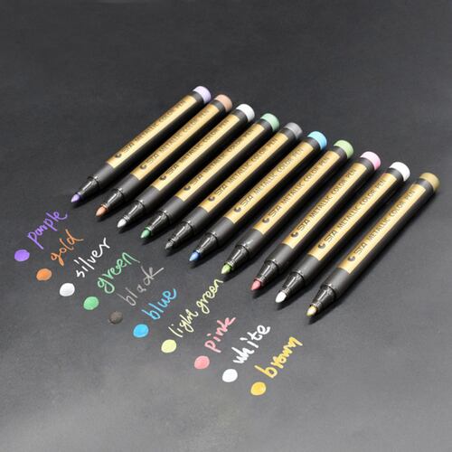 Estuche con 10 Plumones Metálicos Jommy