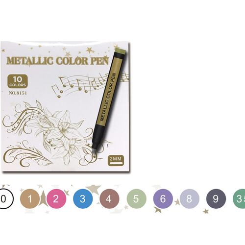 Estuche con 10 Plumones Metálicos Jommy
