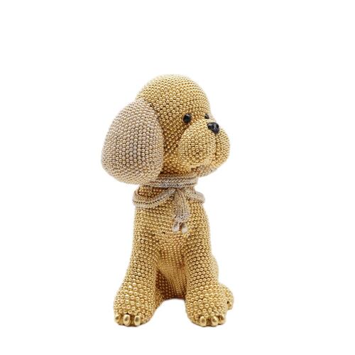 Figura Decorativa JOMMY de Perro French Poodle Color Dorado
