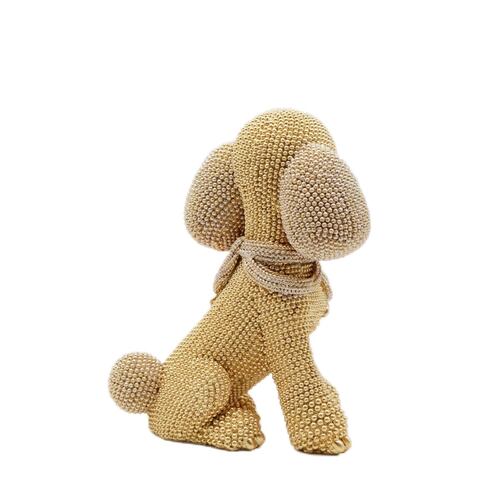 Figura Decorativa JOMMY de Perro French Poodle Color Dorado
