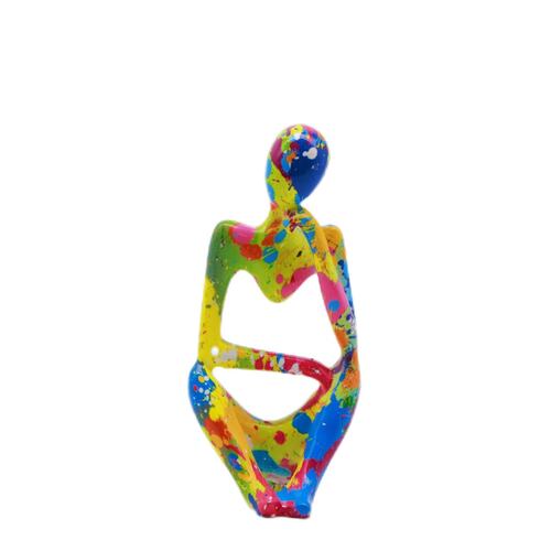 Figura Decorativa JOMMY de Silueta Multicolor en Posición de Tranquilidad