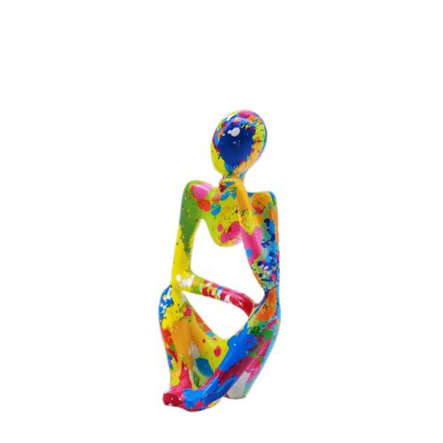 Figura Decorativa JOMMY de Silueta Multicolor en Posición de Tranquilidad