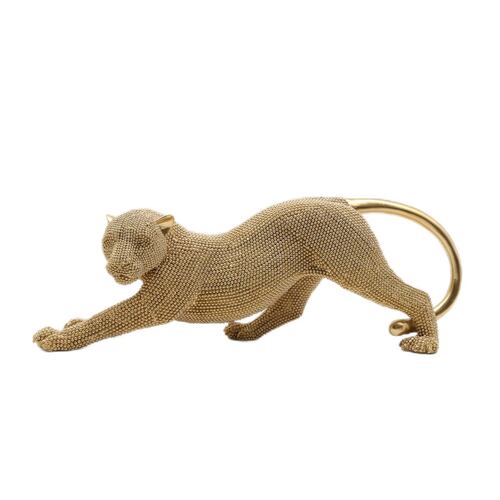 Figura Decorativa JOMMY de Jaguar Color Dorado con Textura