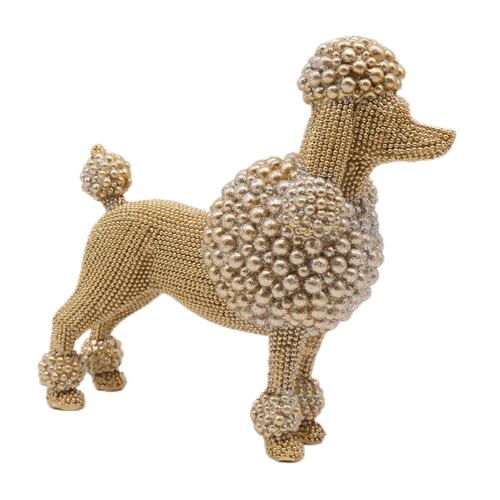 Figura Decorativa JOMMY de Perro Color Dorado con Texturas
