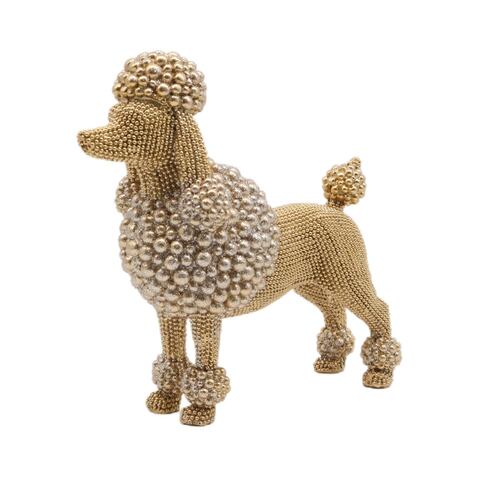 Figura Decorativa JOMMY de Perro Color Dorado con Texturas