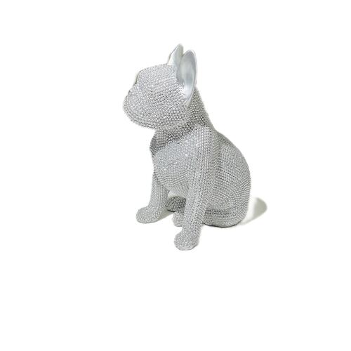 Figura Decorativa JOMMY de Bulldog Frances Color Plateado