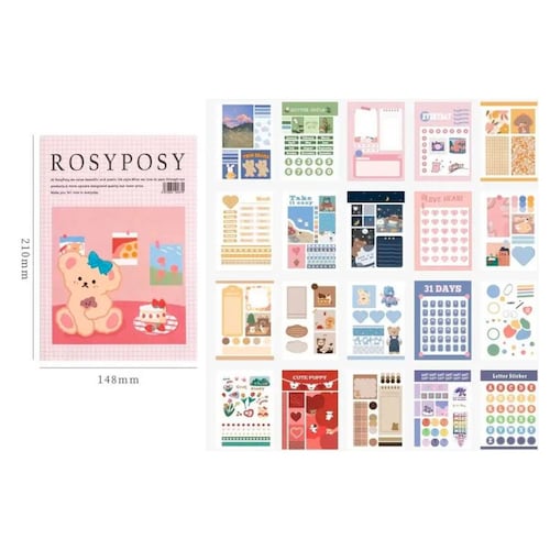 Rosy Posy Revista de Stickers Cute Rosa