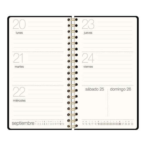 Agenda PU espiral chequera (4 colores) modelo 04115 2021