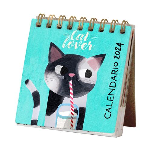 Mini Calendario de Escritorio Planet Cat 2024