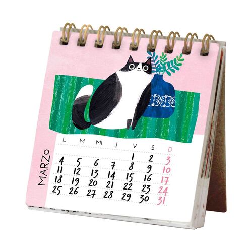 Mini Calendario de Escritorio Planet Cat 2024