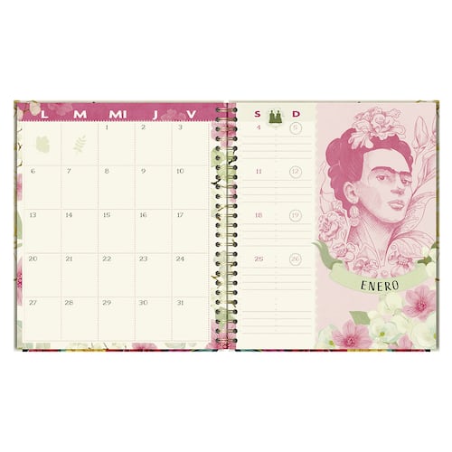 Agenda Diaria con Espiral 2025 Frida Kahlo Premium Paper