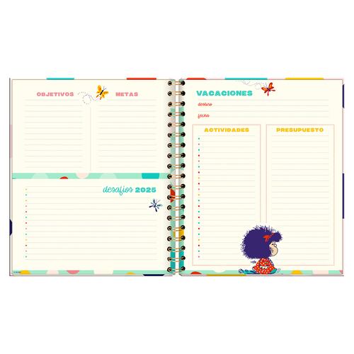 Agenda Diaria con Espiral 2025 Mafalda Premium Paper