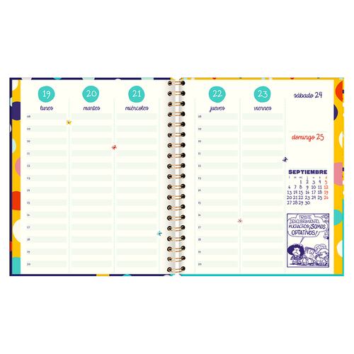 Agenda Semanal con Espiral 2025 Mafalda Premium Paper