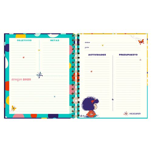 Agenda Semanal con Espiral 2025 Mafalda Premium Paper