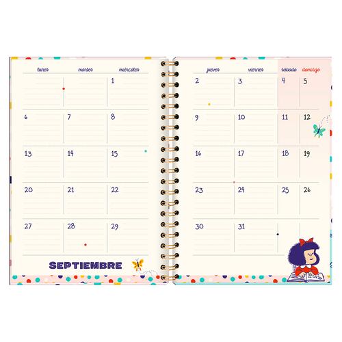 Agenda Mafalda A4 con Espiral 2025 Premium Paper