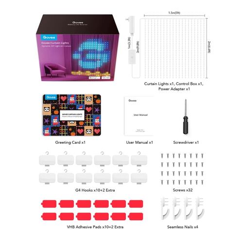 Cortina Led Govee Wi-Fi + BT RGB