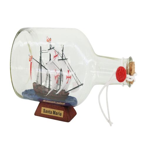 Barco Santa María en Botella Decorativa 22 cm