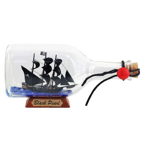 Barco Perla Negra a Escala en una Botella 22 cm