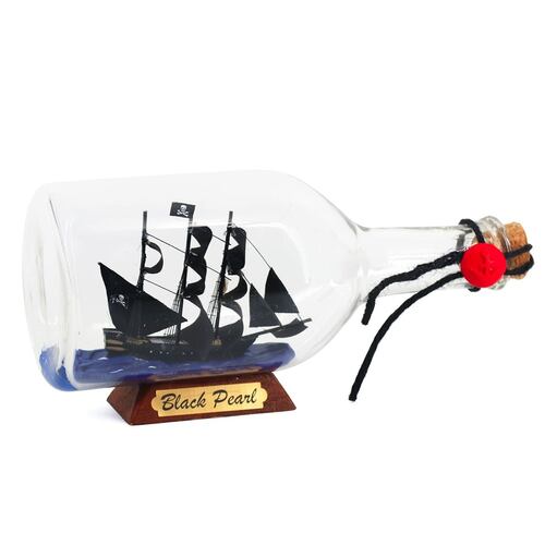 Barco Perla Negra a Escala en una Botella 22 cm