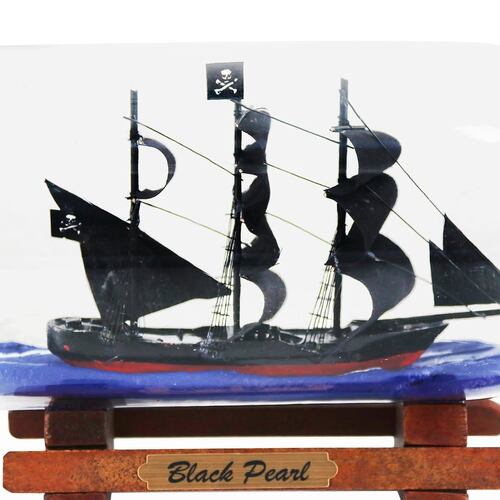 Barco Perla Negra a Escala en una Botella 27 cm