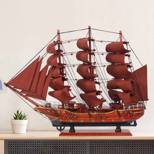 Figura Decorativa MOONWELL Barco De Madera