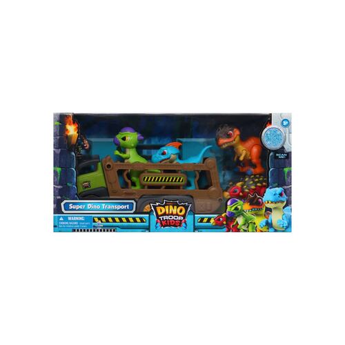 Súper Camión Transportador con 4 Dinosaurios Dino Troop Kids