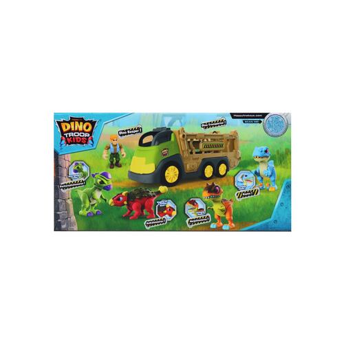 Súper Camión Transportador con 4 Dinosaurios Dino Troop Kids