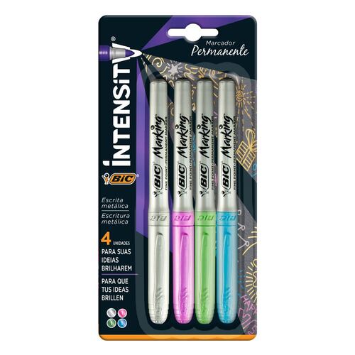 Marcador Permanente Metallic Marking 4 Piezas Bic