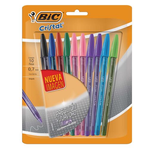 Boligrafo Cristal 10 Piezas