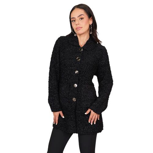 Abrigo Negro Zuio Para Mujer